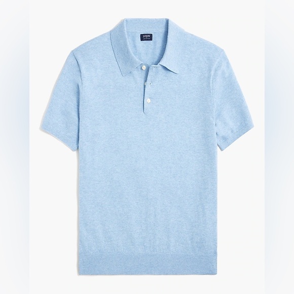 J.Crew Factory Cotton Sweater Polo Shirt Men Size L Heather Cornflower Blue NWT - Picture 3 of 10